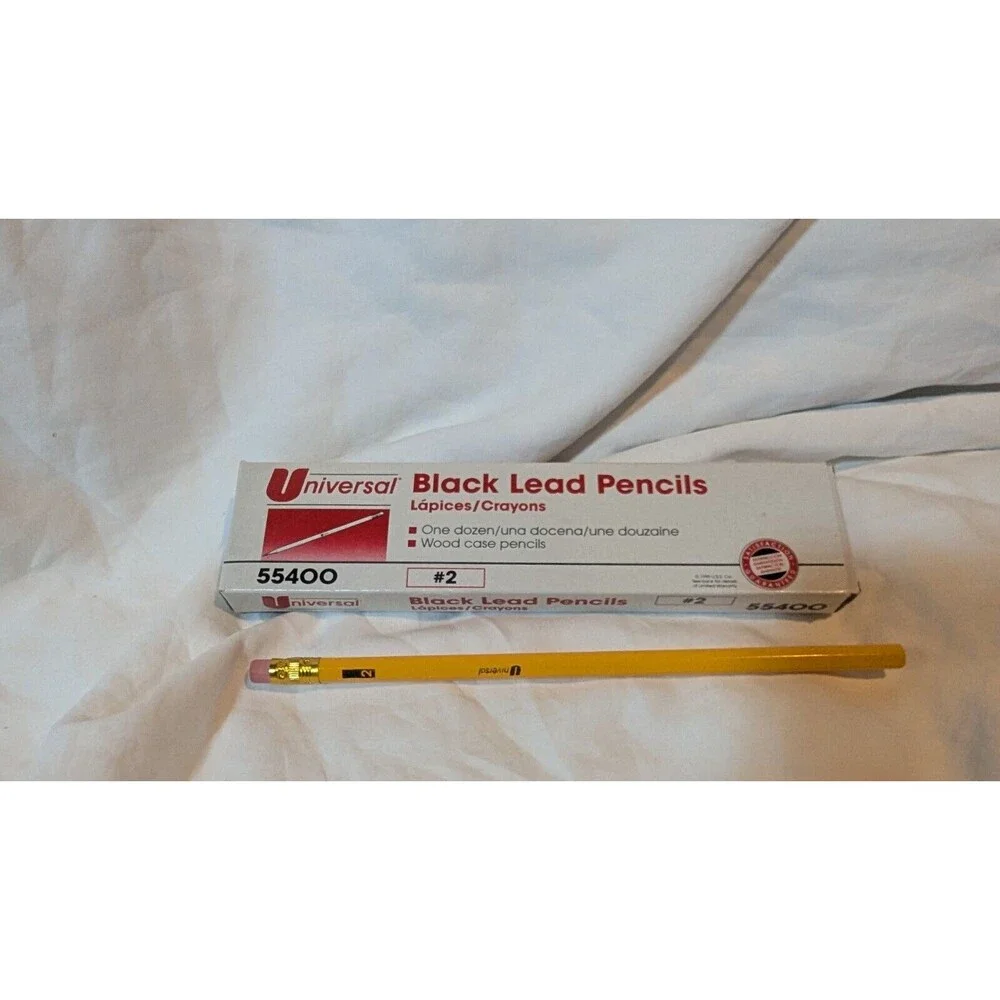 NEW Vintage 1995 Universal #2 Wooden Black Lead Pencils #55400 One Dozen NOS 622